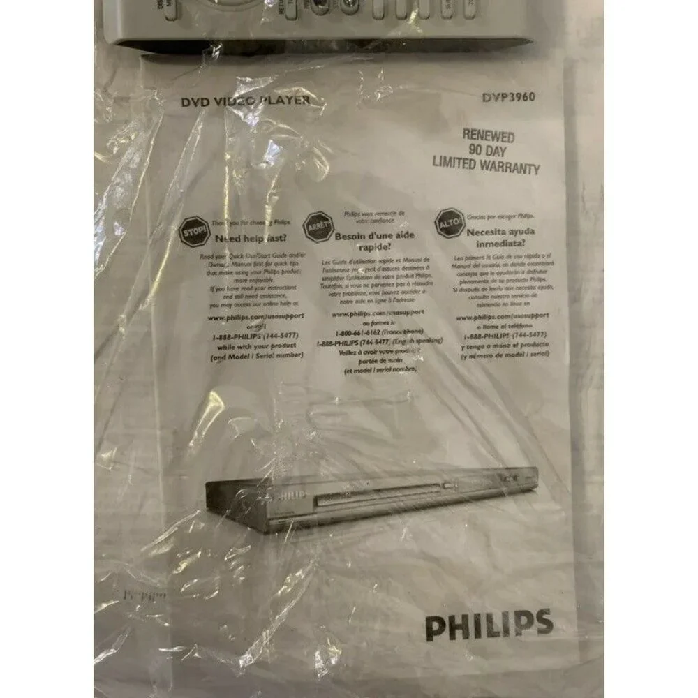 DVD player Philips DVP 3960 Gray Manual And Remote‎